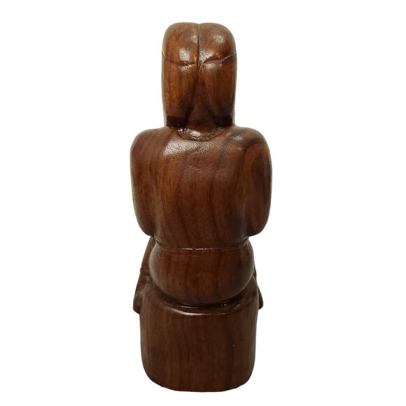 Vintage American Indian Carved Wood Folk Art Sculpture 7" E. Lambert - Picture 4 of 6